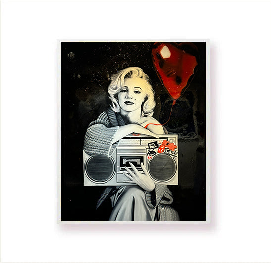 Photo of a digital painting of Marilyn Monroe.