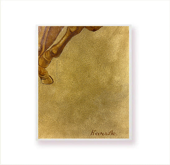 Close up of the artists signature on the canvas.